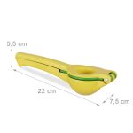 Storcator manual 2in1 Relaxdays, pentru lamai si lime, galben, din aluminiu, 5.5 x 7.5 x 22 cm - imagine 3