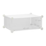 Pantofar tip dulap, 6 compartimente, plastic/metal, alb, 107 x 49 x 37 cm, - imagine 3