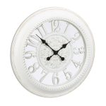 Ceas de perete, model baroc, dimensiuni 56 x 56 x 6 cm, alb/negru, Relaxdays