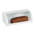 Cutie pentru paine Relaxdays, metal, cu capac din plastic, 45x25x17.7 cm