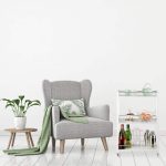 Carucior servire, Relaxdays, alb, cu 3 rafturi, bambus, 80.5 x 51 x 30 cm - imagine 2