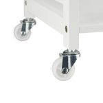 Carucior servire, Relaxdays, alb, cu 3 rafturi, bambus, 80.5 x 51 x 30 cm - imagine 5