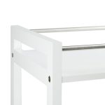Carucior servire, Relaxdays, alb, cu 3 rafturi, bambus, 80.5 x 51 x 30 cm - imagine 6