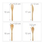 Set 40 tacamuri din bambus, eco reutilizabile, Relaxdays, cu suport, natur - imagine 5