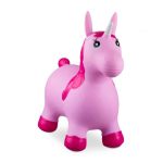 Jumper de cauciuc in forma de unicorn, copii +3 ani, dimensiuni 52 x 26 x 62 cm, roz, Relaxdays