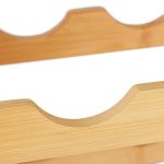 Suport sticle de vin, Relaxdays, natur, din bambus, pentru 8 sticle, 24 x 47 x 18 cm - imagine 9