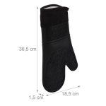 Manusi de bucatarie din silicon, negru, RelaxDays, 36,5 x 18,5 x 1,5 cm - imagine 3