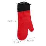 Manusi de bucatarie din silicon, rosu, RelaxDays, 36,5 x 18,5 x 1,5 cm - imagine 3