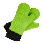 Set manusi de bucatarie din silicon, 2 bucati, verde, RelaxDays