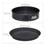 Set 4 tavi de copt si o pensula, Relaxdays, negru, otel - imagine 4