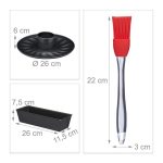 Set 4 tavi de copt si o pensula, Relaxdays, negru, otel - imagine 5
