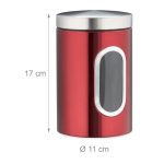 Cutie depozitare, cereale, ceai, cafea, sau paste, Relaxdays, rosu, 1.7 l, 17 x 11 cm - imagine 4