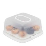 Cutie pentru transport prajituri, suport pentru briose, cu maner, plastic, 16 x 34 x 32,5 cm