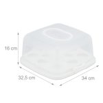 Cutie pentru transport prajituri, suport pentru briose, cu maner, plastic, 16 x 34 x 32,5 cm - imagine 4
