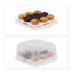 Cutie pentru transport prajituri, suport pentru briose, cu maner, plastic, 16 x 34 x 32,5 cm - imagine 9