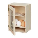 Cutie depozitare pentru 12 oua, Relaxdays, din lemn, crem, 25 x 18 x 12 cm