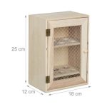 Cutie depozitare pentru 12 oua, Relaxdays, din lemn, crem, 25 x 18 x 12 cm - imagine 3