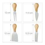 Platou servire branzeturi din bambus, cu 4 ustensile, Relaxdays,14 x 35.5 x 28 cm - imagine 5
