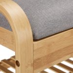 Banca cu 2 rafturi pentru pantofi, compartiment sub sezut, bambus, 50 x 100,5 x 33 cm - imagine 7