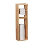 Suport hartie igienica din lemn, 70 x 20 x 13 cm, maro