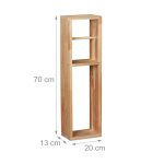 Suport hartie igienica din lemn, 70 x 20 x 13 cm, maro - imagine 4