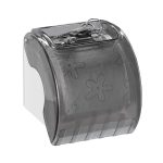Suport hartie igienica cu raft depozitare telefon sau alte accesorii, 15 x 13,5 x 15 cm, alb/gri