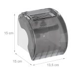 Suport hartie igienica cu raft depozitare telefon sau alte accesorii, 15 x 13,5 x 15 cm, alb/gri - imagine 5