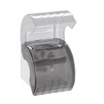 Suport hartie igienica cu raft depozitare telefon sau alte accesorii, 15 x 13,5 x 15 cm, alb/gri - imagine 7