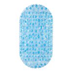 Covor cada cu ventuze, aspect piatra, anti-alunecare, albastru, 0,7 x 68 x 35,5 cm
