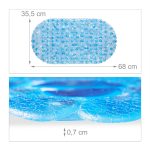 Covor cada cu ventuze, aspect piatra, anti-alunecare, albastru, 0,7 x 68 x 35,5 cm - imagine 4