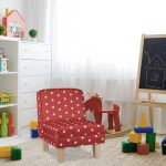 Fotoliu pentru copii, design stele, dimensiuni 60 x 45 x 52 cm, rosu, Relaxdays - imagine 2