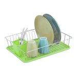 Scurgator vase Relaxdays, suport pentru tacamuri, verde, 11.5 x 43 x 34 cm