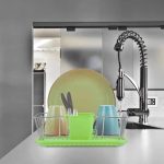 Scurgator vase Relaxdays, suport pentru tacamuri, verde, 11.5 x 43 x 34 cm - imagine 2