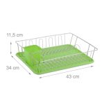 Scurgator vase Relaxdays, suport pentru tacamuri, verde, 11.5 x 43 x 34 cm - imagine 4
