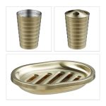 Set accesorii baie, RelaxDays, din otel inoxidabil, gold mat, 5 piese - imagine 10