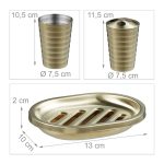 Set accesorii baie, RelaxDays, din otel inoxidabil, gold mat, 5 piese - imagine 5