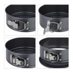 Set 3 tavi de copt, dimensiuni diferite, cu baza detasabila, otel inoxidabil, gri - imagine 6