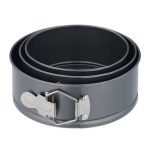 Set 3 tavi de copt, dimensiuni diferite, cu baza detasabila, otel inoxidabil, gri - imagine 9