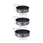 Set 5 tavi de copt, dimensiuni diferite, cu baza detasabila, otel inoxidabil, gri - imagine 10