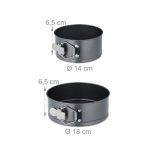 Set 5 tavi de copt, dimensiuni diferite, cu baza detasabila, otel inoxidabil, gri - imagine 4