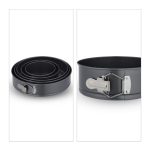 Set 5 tavi de copt, dimensiuni diferite, cu baza detasabila, otel inoxidabil, gri - imagine 9