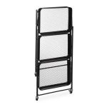 Carucior servire Relaxdays, cu 3 rafturi, negru, din metal si plastic, 77.5 x 45.5 x 29.5 cm - imagine 5