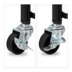 Carucior servire Relaxdays, cu 3 rafturi, negru, din metal si plastic, 77.5 x 45.5 x 29.5 cm - imagine 8