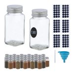 Set 36 recipiente condimente, capac filet, sticla/aluminiu, transparent/argintiu