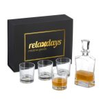 Set de whisky, carafa si pahare, 700 ml carafa, 345 ml pahar, din sticla, transparent