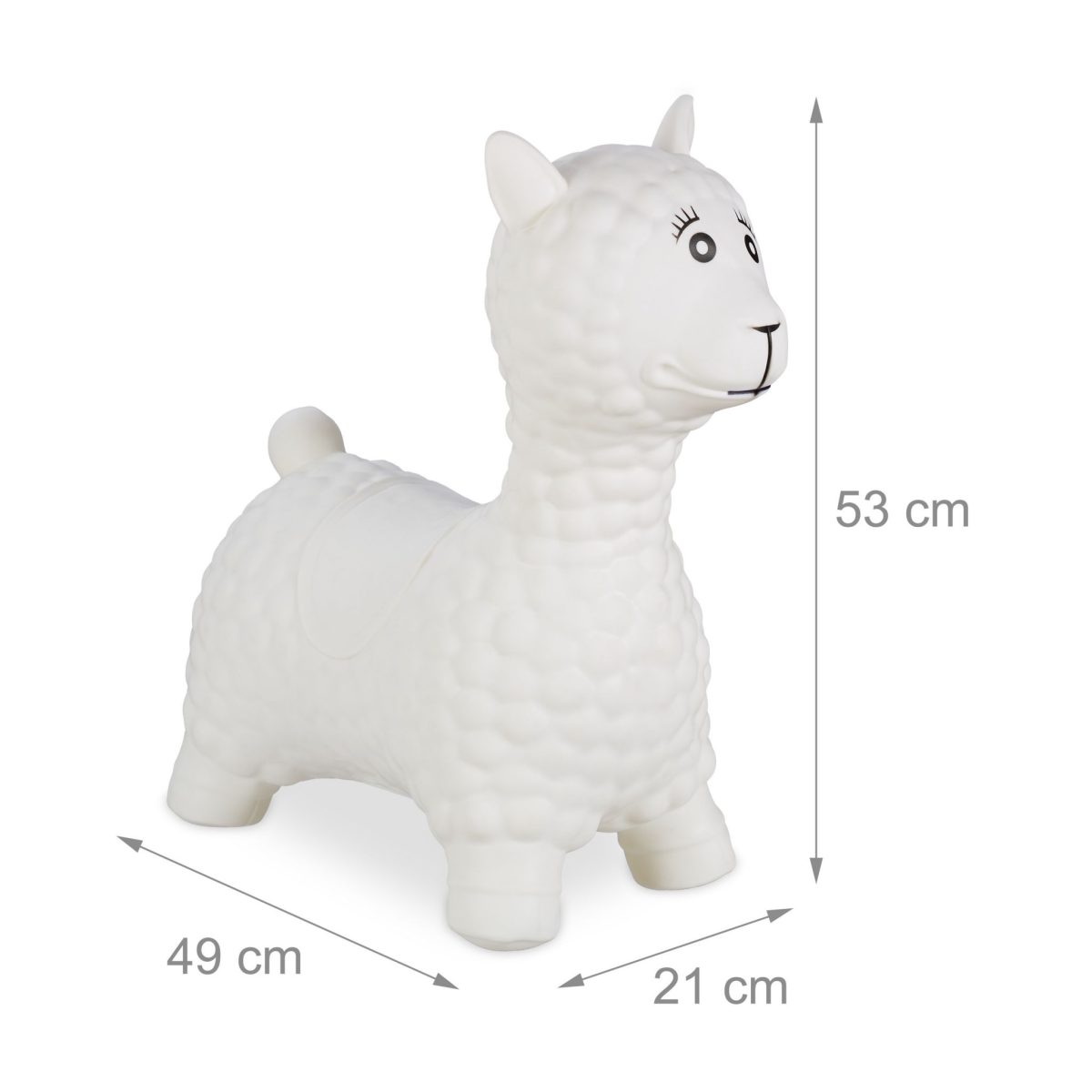 Jumper de cauciuc in forma de lama, dimensiuni 53 x 49 x 21 cm, alb crem, Relaxdays - imagine 4
