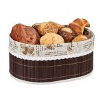 Cos pentru paine din bambus, Relaxdays, maro, 16 x 34 x 23.5 cm