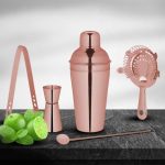 Set Cocktail Shake, 5 piese, 500 ml, otel inoxidabil, roz - imagine 2