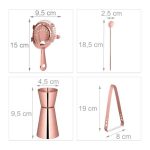 Set Cocktail Shake, 5 piese, 500 ml, otel inoxidabil, roz - imagine 5