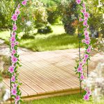 Arcada metalica de gradina pentru flori cataratoare, negru, 240x140x38 cm, Relaxdays - imagine 5